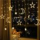 Karácsonyi LED fényfűzér-csillag és hold