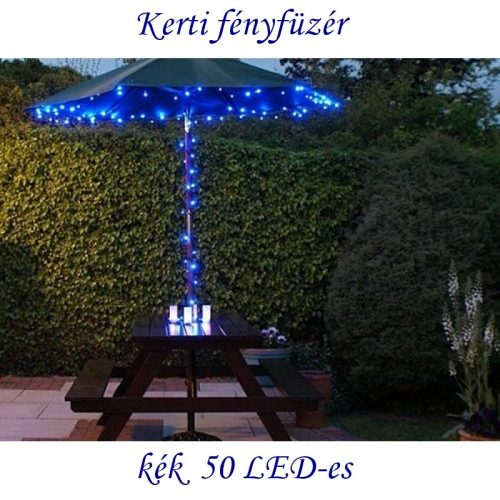 Napelemes kerti fényfüzér 50 LED-es