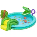 Bestway felfújható játszótér KROKODIL csúszda + öntöző + labdák  224 cm x 181 cm x 72 cm