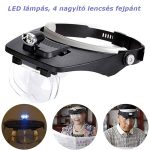 LED-es, nagyítós fejpánt 4 db cserélhető lencsékkel