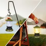 Bányászlámpa  stílusú LED kemping lámpa újratölthető akkumulátorral + powerbank