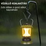 Bányászlámpa  stílusú LED kemping lámpa újratölthető akkumulátorral + powerbank