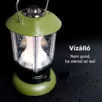 Bányászlámpa  stílusú LED kemping lámpa újratölthető akkumulátorral + powerbank