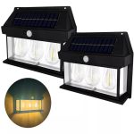 Napelemes, mozgásérzékelős, wolfram izzószál hatású kültéri LED lámpa, 3 izzóval 