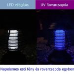 2 az 1-ben napelemes esti fény és rovarcsapda lámpás 