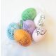 Húsvéti tojásfestő készlet, színes rajzolt tojások hálóban 6db  +filctoll 