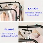 Dupla ruhatartó, ruhaszárító állvány 