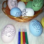 Húsvéti tojásfestő készlet filctollal, kosárban, 10db 