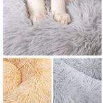 Nyugtató kutya , cicaágy, pihe puha szőrmés kutyafekhely, barna 