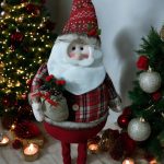 140cm-es karácsonyi skandináv manó, Mikulás, teleszkópos lábú 