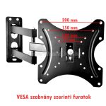 Falra szerelhető, állítható TV tartó konzol HDL 117B