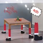 Karácsonyi, Mikulás székláb, asztalláb huzat, 4db-os 