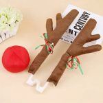 Karácsonyi rénszarvas agancs és orr autóra csengőkkel