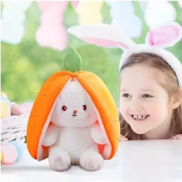 Plüss sárgarépa nyuszi, nyúl répában 26cm