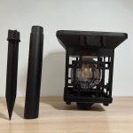  Vintage stílusú napelemes kerti lámpa, leszúrható és falra szerelhető, 2 db