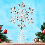 Elegáns karácsonyfa csúcsdísz kristály kövekkel 
