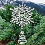 Elegáns karácsonyfa csúcsdísz kristály kövekkel 