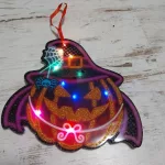 Halloween LED dekoráció tök tábla