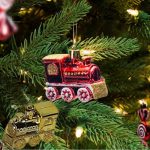 Csillogó mozdony, vonat karácsonyfadíszek, 4db-os 