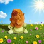 Capybara kulcstartó kihúzható felhúzható repülő állatokkal