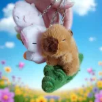 Capybara kulcstartó kihúzható felhúzható repülő állatokkal