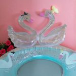 Hattyúpár úszógumi, romantikus csillámos 