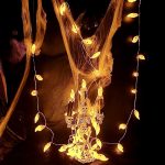 Halloweeni LED fényfüzér, világító szellemek, elemes