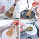 Természetes bambusz wok kefe, tradicionális serpenyő tisztító