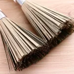 Természetes bambusz wok kefe, tradicionális serpenyő tisztító