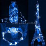 LED borosüveg dugó, fényfűzér, elemes, 20 led, 2 méter 3db