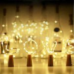 LED borosüveg dugó, fényfűzér, elemes, 20 led, 2 méter 3db