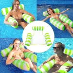 Felfújható strandfotel, 3 részes, hálós, csíkos, több színben 