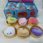 Squishy Dumpling stresszoldó játék nagy plüss kulcstartó táskadísz