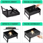 Mini összecsukható, hordozható fém grillsütő