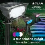 2in1 napelemes, leszúrható vagy falra szerelhető színváltós kerti lámpa