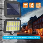 Napelemes, mozgásérzékelős, kültéri, COB ledes fali lámpa