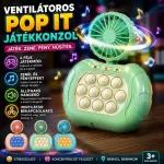 Interaktív POP IT konzol ventilátorral, elemes stresszoldó ügyességi, memória játék
