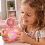 Interaktív POP IT konzol ventilátorral, elemes stresszoldó ügyességi, memória játék