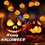 Halloween tök fényfüzér, égősor 4,5m 