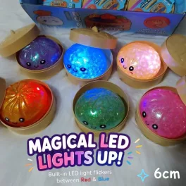 Glitteres világító Squishy Dumpling stresszoldó játék
