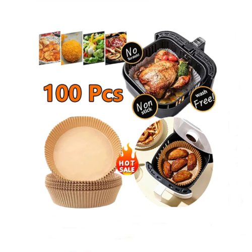 100db Air Fryer , sütőpapír, meleglevegős fritőzhöz, sütéshez