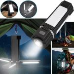 Többfunkciós összecsukható LED+COB kemping és munkalámpa,  Powerbank újratölthető akkumulátorral