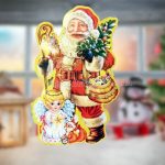 Térhatású Mikulás képek ajtóra, ablakra, falra 