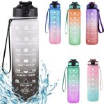 3 db-os motivációs kulacs szett, színátmenetes, ombre 