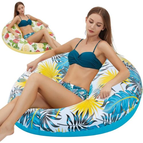 Óriás úszó fotel, hálós úszógumi, gyümölcs mintás 110x100cm 