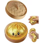 Metálos Glitteres világító Squishy Dumpling stresszoldó játék nagy