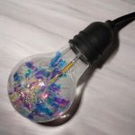 Kültéri csillámos égősor, villanykörte formájú dekorációs fényfüzér, sorolható, 5m