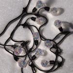 Kültéri csillámos égősor, villanykörte formájú dekorációs fényfüzér, sorolható, 5m