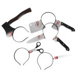 Halloween-i fejpánt, olló a fejbe