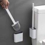 Cseppmentes szilikon wc kefe tartóval